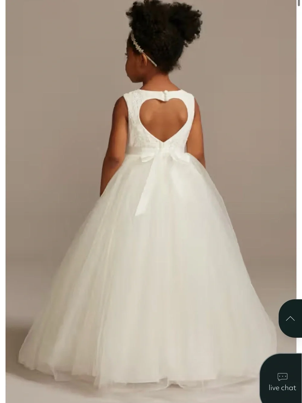 Girls Ball Gown Flower Girl Dress Lace & Tulle